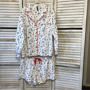 Adore Me French Bulldog Pajama Set - White and Red
